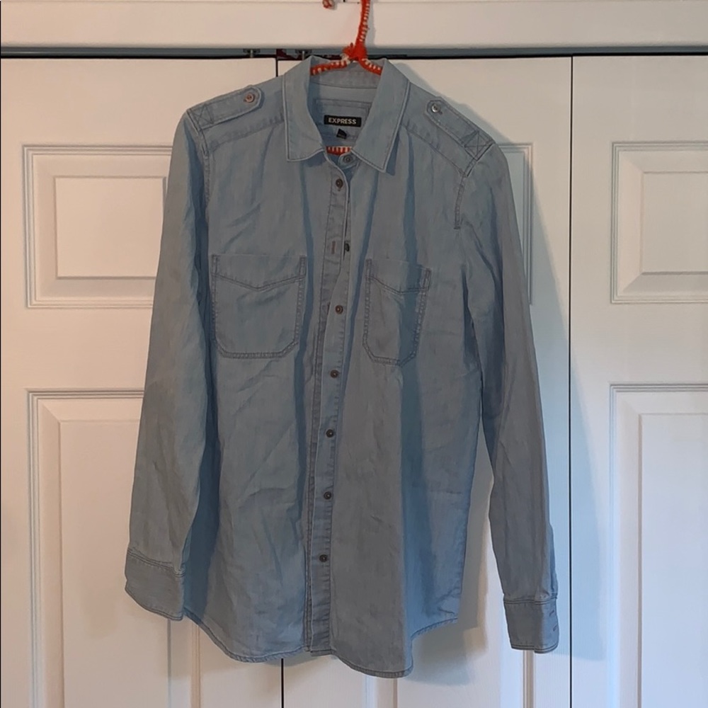 Denim Button up Express shirt Size M